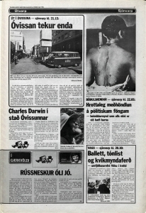 Desmond Bagley Running Blind Icelandic media article from Dagbladid 6th February 1980.