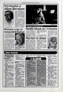 Desmond Bagley Running Blind Icelandic media article from Morgunbladid 30th January 1980.