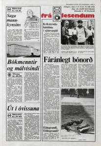 Desmond Bagley Running Blind Icelandic media article from Thodviljinn 30th January 1980.