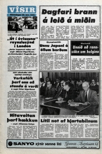 Desmond Bagley Running Blind Icelandic media article from Visir 30th October 1978.