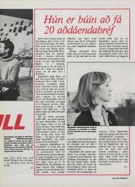 Icelandic media article from March 1979 about Ragnheidur Steindorsdottir and her role in the BBC Scotland adaptation of Desmond Bagley's novel Running Blind.